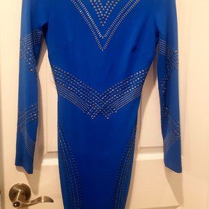 BEBE Blue Studded Bodycon Mini